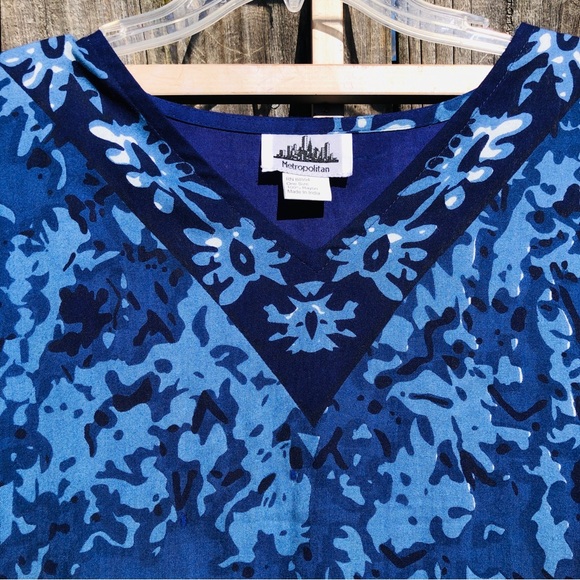 Metropolitan Batik caftan Blue OS Beach coverup - Picture 10 of 13